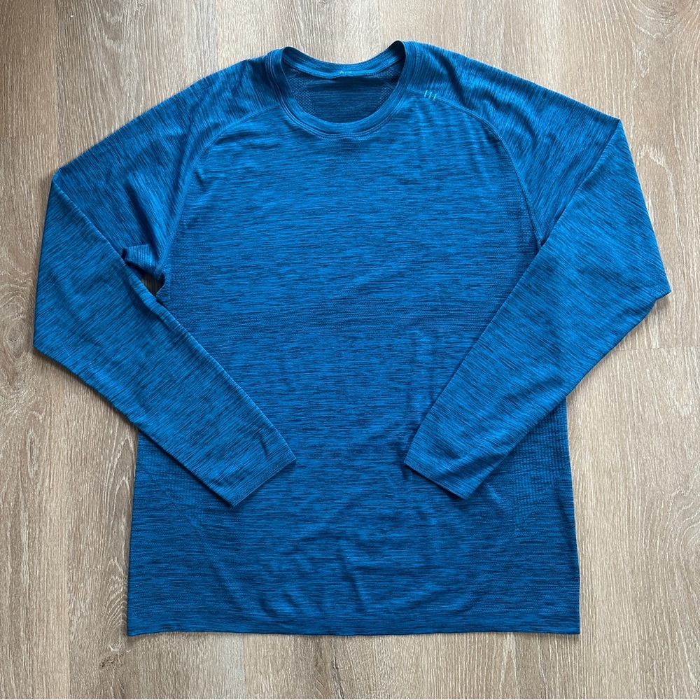 Lululemon Blue Metal Vent Tech Long Sleeve Crew Shirt